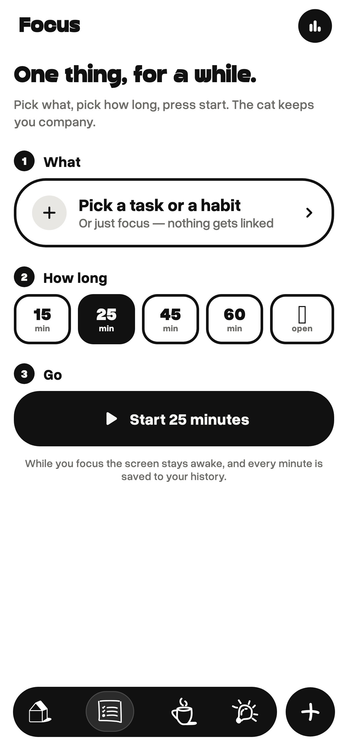 Nimo Focus screen